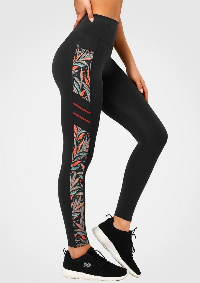 Yvette Leggings Printed Damen Sporthose mit Tache Blickdicht high waist 314C06 von Yvette