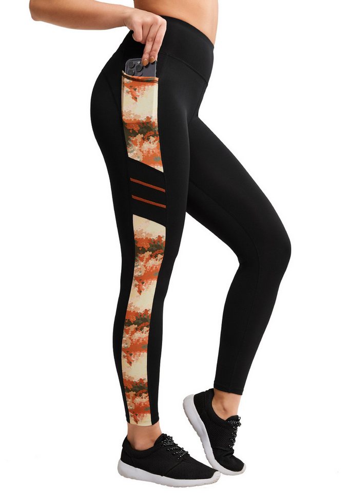 Yvette Leggings Printed Damen Sporthose mit Tache Blickdicht high waist 314C06 von Yvette