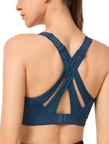Yvette Sport-BH, hohe Schlagfestigkeit, verstellbar, überkreuzter Rücken, volle Unterstützung für große Brust, kein Hüpfen, Dunkles Königsblau, 4XL Yvette Sport-BH, hohe Schlagfestigkeit, verstellbar, überkreuzter Rücken, volle Unterstützung für große Brust, kein Hüpfen, Dunkles Königsblau, 4XL von Yvette