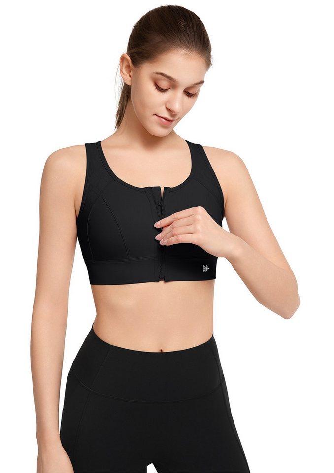 Yvette Sport-BH Damen Starker halt Vorderverschluss Ringerrücken Gepolstert, E101101A19 von Yvette