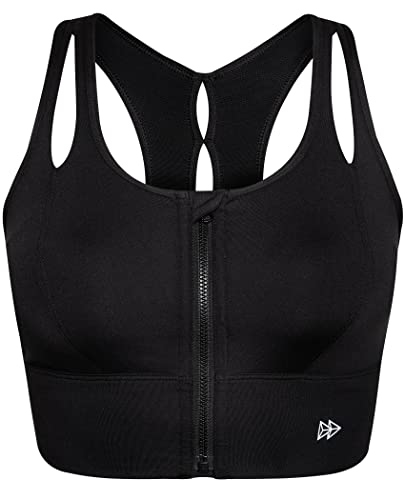 Yvette Sport BH Hollow-Out Ringerrücken Starker Halt Große Brüste mit Vorderverschluss,Schwarz,XL Große Größen von Yvette