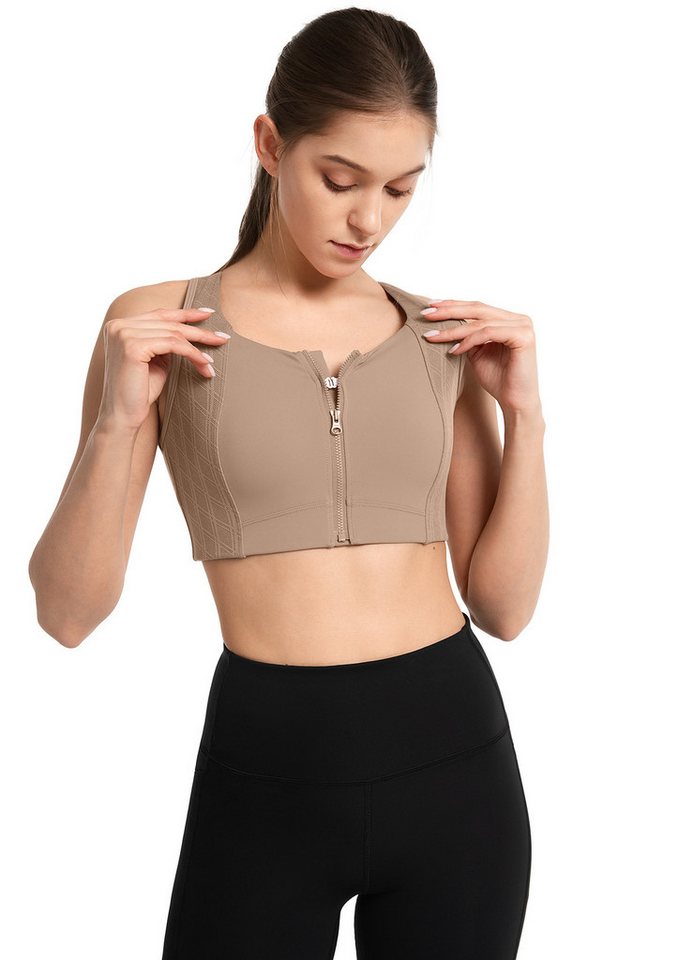 Yvette Sport-BH Starker Halt Vorderverschluss Ringerrücken Gepolstert, E101031A28 von Yvette