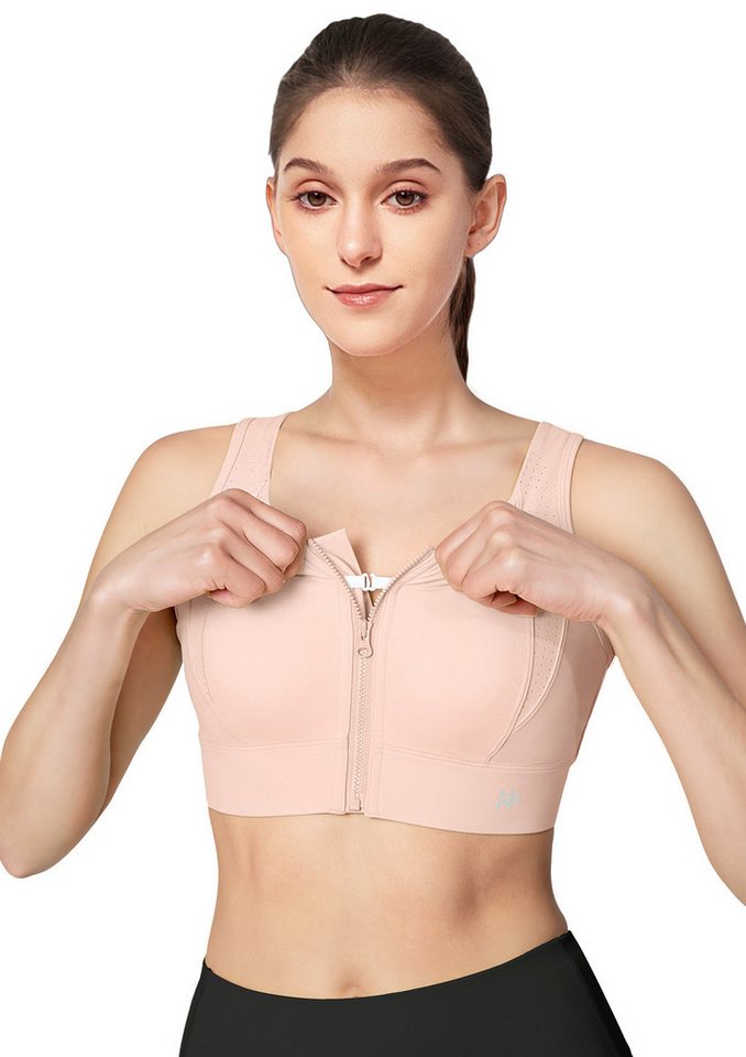 Yvette Sport-BH Starker Halt mit Frontverschluss gekreuzte Rücken Gepolstert, E101090A19 von Yvette