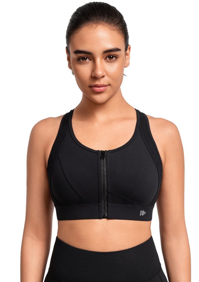 Yvette Sport-BH Starker Halt mit Mesh-Rücken Vorderverschluss Lauf, 101083 von Yvette