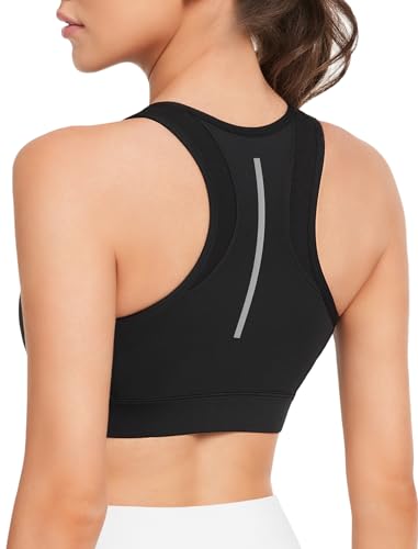 Yvette Sport BH Starker Halt mit Vorderverschluss Ringerrücken Lauf Bra,Schwarz,3XL Große Größen von Yvette