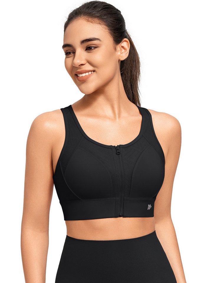 Yvette Sport-BH mit Vorderverschluss Starker halt Hollow-Out Ringerrücken Gepolstert, E101108A19 von Yvette