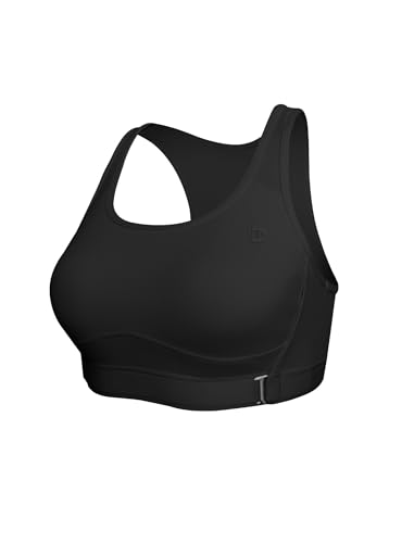 Yvette Sport BH Verstellbar-Unterbrustbänder Starker Halt Mesh Ringerrücken, Schwarz,XL von Yvette