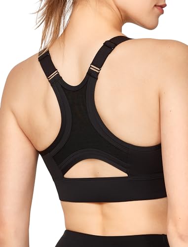 Yvette Verstellbar Damen Sport BH Starker Halt mit Vorderverschluss Große Größen Lauf Fitness Bra, Schwarz, 3XL Große Größen von Yvette