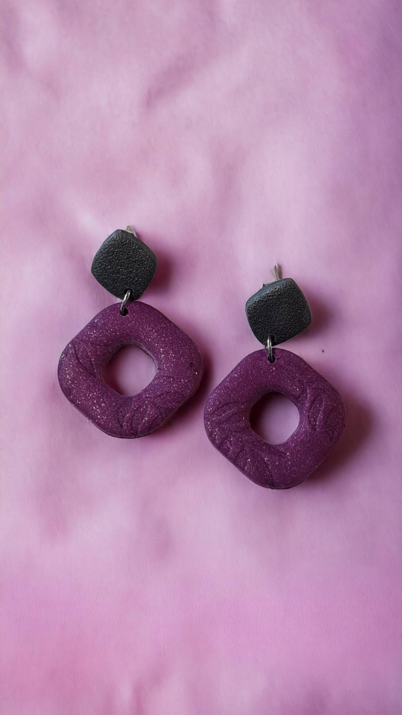 Polymer Clay Ohrringe - Lila-Liebe von YviCreation