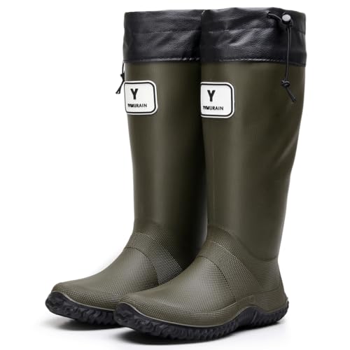 Yvmurain Damen hohe Regenstiefel, wasserdicht, leicht, Garten, Schlammstiefel, tragbar, verstaubar, Gummi-Regenschuhe, rutschfest, kniehoch, Outdoor-Arbeitsstiefel, Grün , 6-6.5 Women/5-5.5 Men Yvmurain Damen hohe Regenstiefel, wasserdicht, leicht, Garten, Schlammstiefel, tragbar, verstaubar, Gummi-Regenschuhe, rutschfest, kniehoch, Outdoor-Arbeitsstiefel, Grün , 6-6.5 Women/5-5.5 Men von Yvmurain