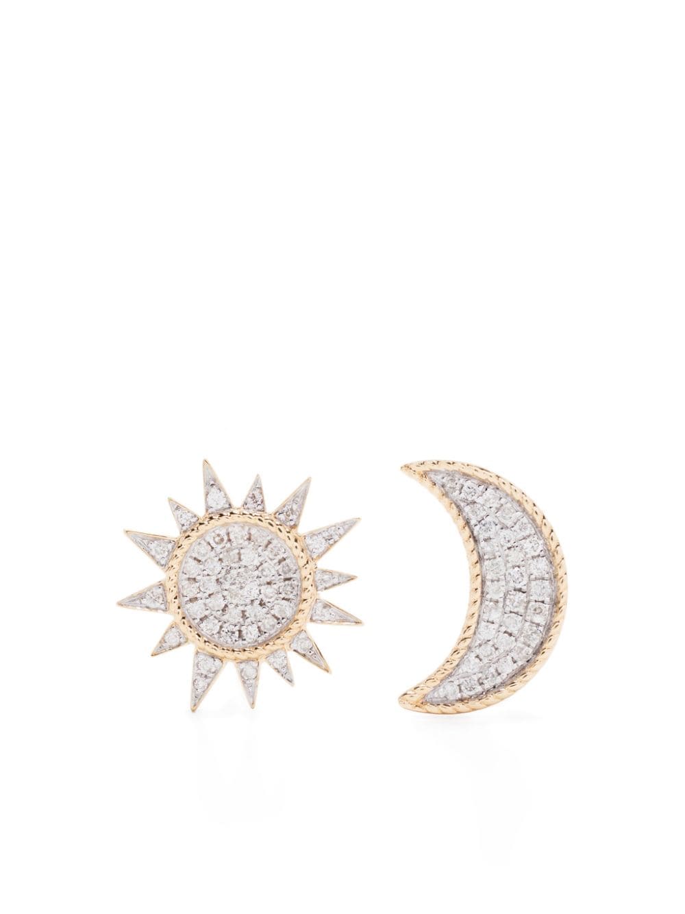 Yvonne Léon 18kt Soleil & Lune Gelbgoldohrstecker mit Diamanten von Yvonne Léon