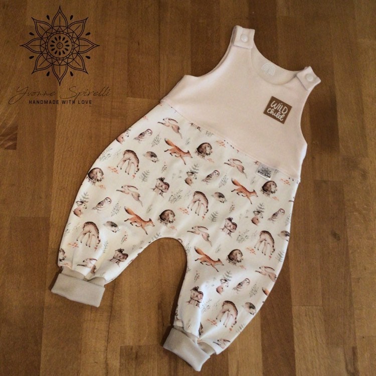 Babystrampler | Jersey Romper Einteiler Wild Child Waldtiere von YvonneSpirelli