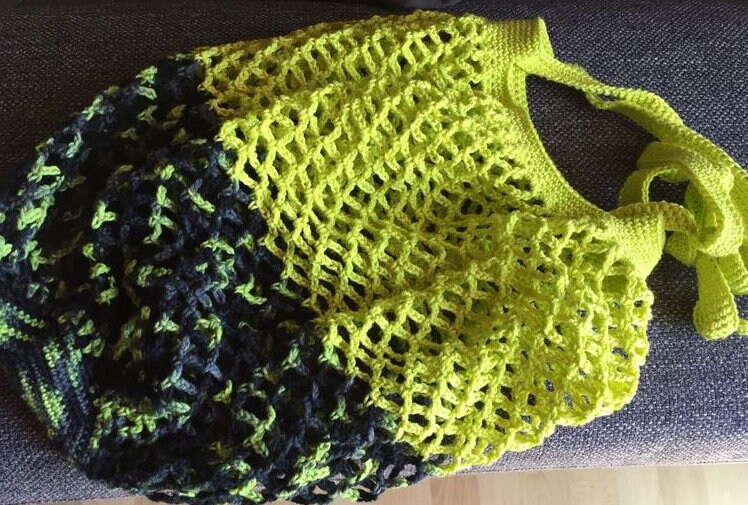 Süßes Einkaufsnetz Handgearbeitet Für Umweltbewußtes Shoppen von YvonnesHaekelshop