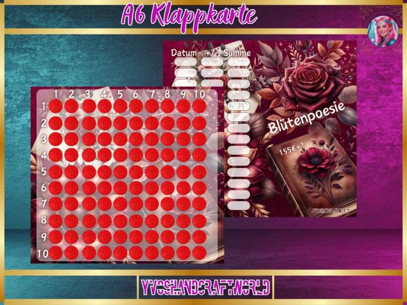 Blütenpoesie Klappkarte von Yvoshandcraftworld
