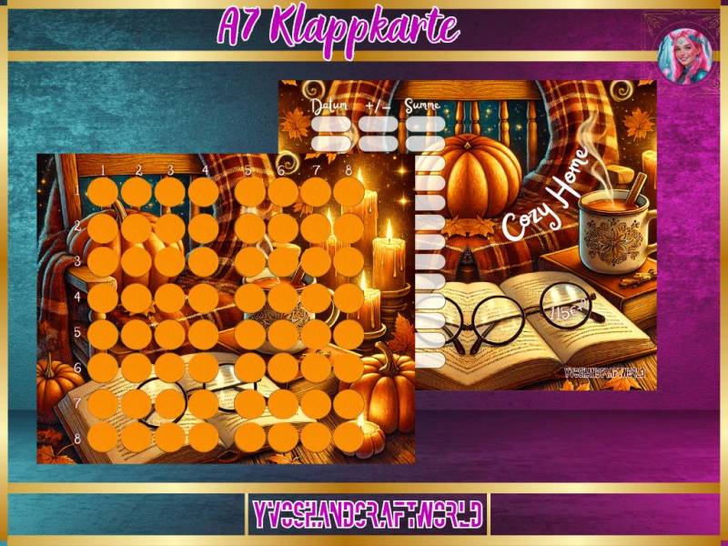 Cozy Home Klappkarte A7 von Yvoshandcraftworld