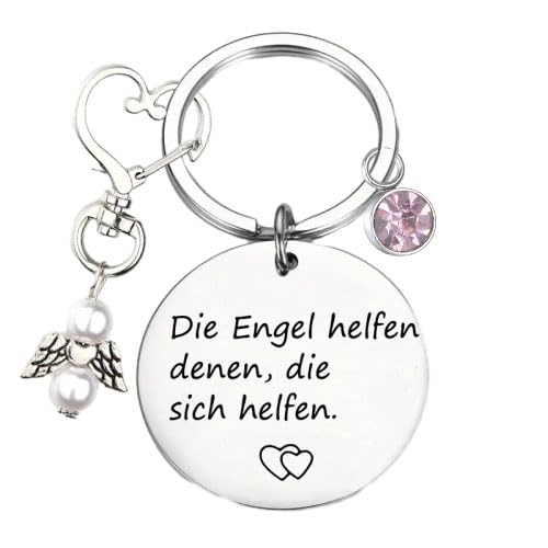Yweeychain Schutzengel Schlüsselanhänger, Geschenke für Frauen Freundin, und motivieren Sie Ihren Liebsten, Schlüsselanhänger für Frauen (Die Engel helfen denen, die sich helfen) von Yweeychain