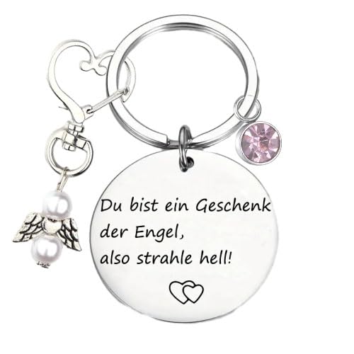 Yweeychain Schutzengel Schlüsselanhänger, Geschenke für Frauen Freundin, und motivieren Sie Ihren Liebsten, Schlüsselanhänger für Frauen (Du bist ein Geschenk der Engel, also strahle hell) von Yweeychain
