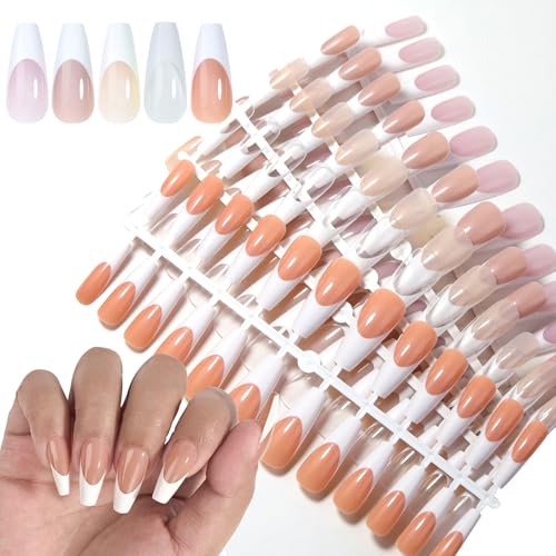 120 PCs Mandelform Falsche Nägel Französische Spitze Vollbezüge Kleben Auf Nägeln Tragbare Presse Auf Nägeln Für Frauen Mädchen von Ywmsfl