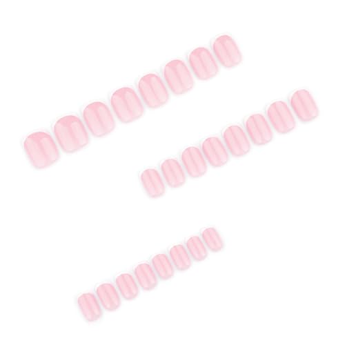 24 Stück kurze quadratische künstliche Nägel French Tip Press on Nails Glänzende Acryl falsche Nägel für Frauen und Mädchen von Ywmsfl
