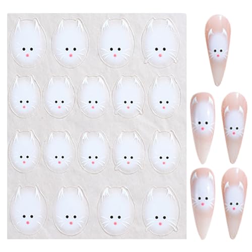 Katzennagelkunstaufkleber Abziehbilder Nagelversorgungen Selbstklebende Nagelabziehbilder Nagelkunst Designs Aufkleber Maniküre Accessoires von Ywmsfl