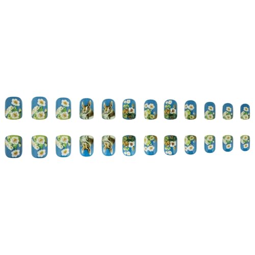 Quadratische Nägel zum Aufdrücken, glänzendes Design, französische Kunstnägel, Acryl, künstliche Nägel, zum Aufkleben auf Nägel für Damen von Ywmsfl