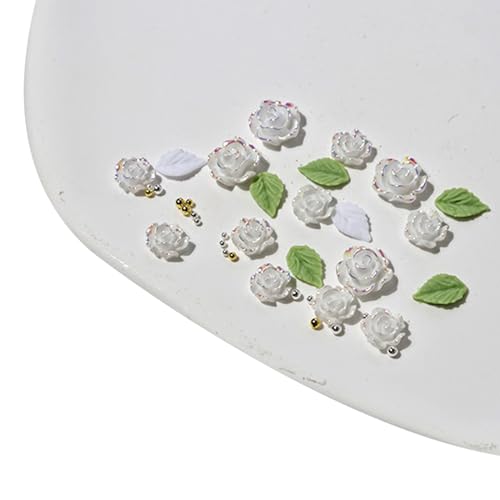 Rose Blumennägel Art Stahlperlen 3D Blumenblätter Nagel Harz NALS KUNST KUNST DECRAGION Für Frauen Mädchen von Ywmsfl