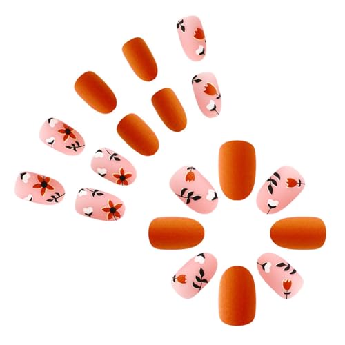 Schnellanmelde Herbstnägel Kunst Blumen Designs Thanksgiving Press Auf Nägel Fingernageldekorationen Für Frauen von Ywmsfl