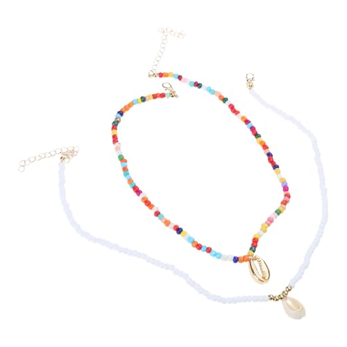 Ywmsfl Halskette mit bunten Perlen, Muschelanhänger, Halsketten-Set für Damen, für Urlaub, Party und Alltag Ywmsfl Halskette mit bunten Perlen, Muschelanhänger, Halsketten-Set für Damen, für Urlaub, Party und Alltag von Ywmsfl