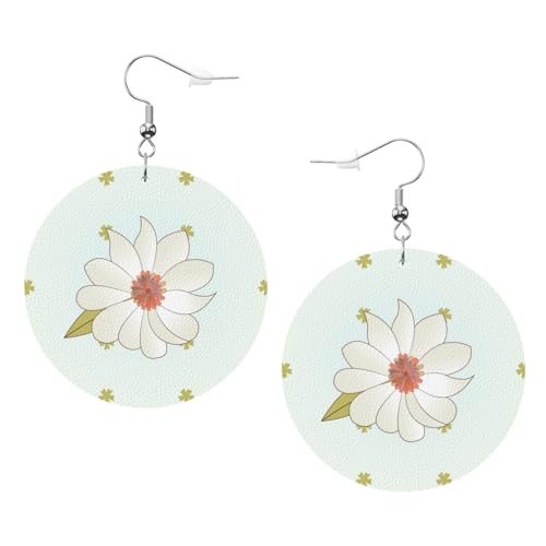 Camellia In Bloom Prints Leder Runde Ohrringe Anhänger Stilvoll Und Leicht Leicht Baumeln Für Frauen Mädchen Einheitsgröße Leder Ohne Edelstein von Yyhhaofa