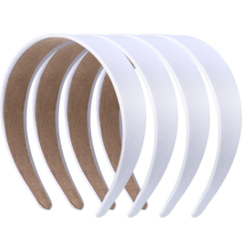 4 Stück, Haarreifen Damen Breit 4cm Weiß, Haarbänder für Damen, 4 cm Breit, Haarreifen Elegantes Haarband Stirnband,Vielseitiges Accessoire für DIY Handwerkszeug (Weiß, Einheitsgröße) von Yylaiire