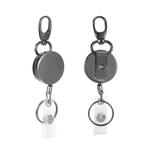 Schlüsselanhänger Ausziehbar,Hochleistungs Metall Schlüsselband Ausziehbar,mit Edelstahl-Schlüsselanhänger,65cm NylonSeil Gürtelclip und Schlüsselring,für Kartenhalter Schlüsselkarten Schlüssel Schlüsselanhänger Ausziehbar,Hochleistungs Metall Schlüsselband Ausziehbar,mit Edelstahl-Schlüsselanhänger,65cm NylonSeil Gürtelclip und Schlüsselring,für Kartenhalter Schlüsselkarten Schlüssel von Yylaiire