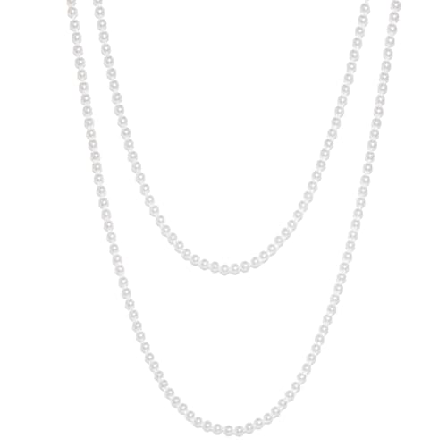 Yymobt Lange Perlenkette für Damen, cremeweiße Kunstperlen, mehrlagiger Perlen-Modeschmuck, 150 cm Länge, 8 mm Durchmesser, handgefertigte Kunstperlen für Party und Freizeit Yymobt Lange Perlenkette für Damen, cremeweiße Kunstperlen, mehrlagiger Perlen-Modeschmuck, 150 cm Länge, 8 mm Durchmesser, handgefertigte Kunstperlen für Party und Freizeit von Yymobt
