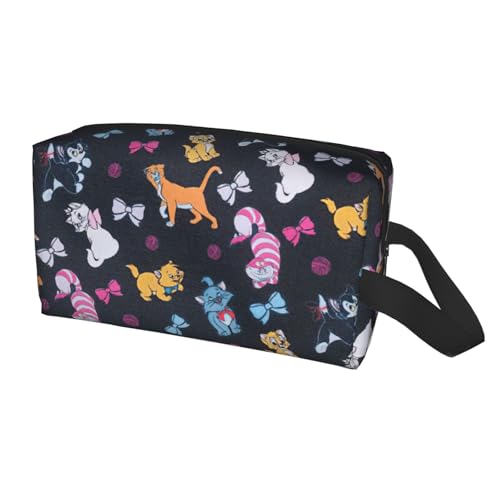 Reise-Aufbewahrungstasche mit Cartoon-Katzen-Aufdruck, für Damen und Herren, großes Fassungsvermögen, tragbarer Kulturbeutel von Yyoretp