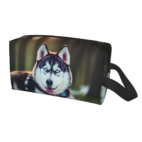 Reise-Aufbewahrungstasche mit Husky-Motiv für Männer und Frauen, großes Fassungsvermögen, tragbarer Kulturbeutel von Yyoretp