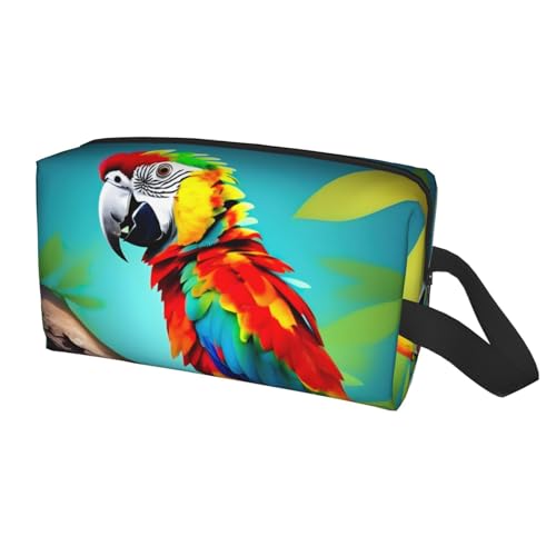 Reise-Aufbewahrungstasche mit Papageien auf Baum, für Männer und Frauen, großes Fassungsvermögen, tragbarer Kulturbeutel von Yyoretp
