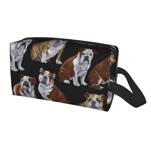 Reise-Aufbewahrungstasche mit englischer Bulldogge, für Männer und Frauen, großes Fassungsvermögen, tragbarer Kulturbeutel von Yyoretp