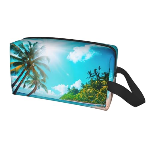 Reise-Aufbewahrungstasche mit tropischem Ozean-Strandmotiv für Männer und Frauen, großes Fassungsvermögen, tragbarer Kulturbeutel von Yyoretp