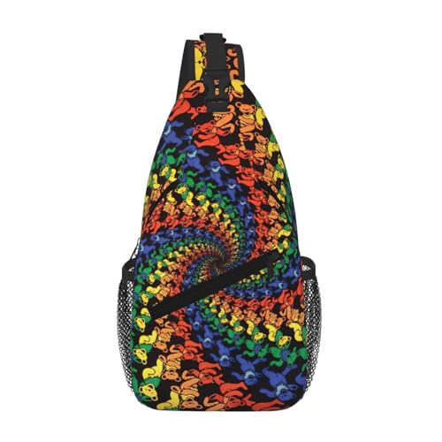 Yyoretp Bear Dancing Tie Dye Print Sling Bag Crossbody Schulter Rucksack Brusttasche für Reisen Wandern Klettern Yyoretp Bear Dancing Tie Dye Print Sling Bag Crossbody Schulter Rucksack Brusttasche für Reisen Wandern Klettern von Yyoretp