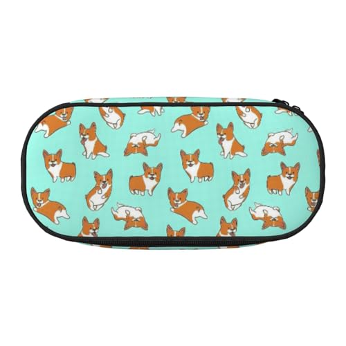 Yyoretp Corgi Federmäppchen mit niedlichem Hundemotiv, großes Fassungsvermögen, Schreibwaren, Stifteetui für Bürobedarf von Yyoretp