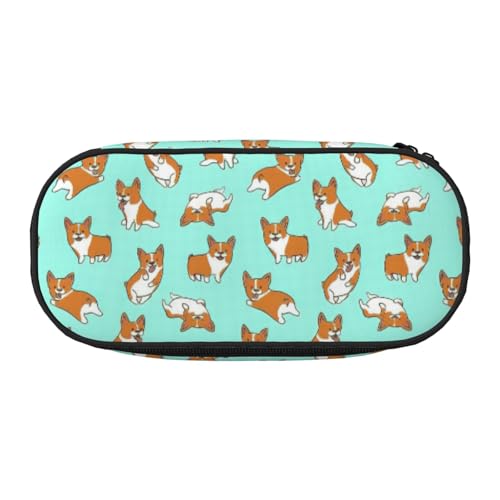 Yyoretp Corgi Federmäppchen mit niedlichem Hundemotiv, großes Fassungsvermögen, Schreibwaren, Stifteetui für Bürobedarf von Yyoretp