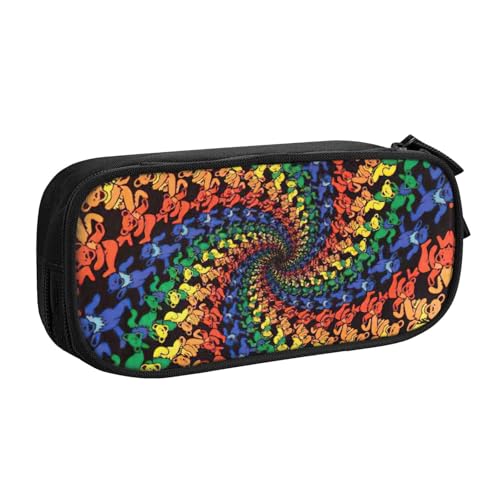 Yyoretp Federmäppchen mit großem Fassungsvermögen, Batikdruck, doppellagiger Reißverschluss, Make-up-Tasche, Stiftebox., Schwarz , Einheitsgröße, Kosmetikkoffer von Yyoretp