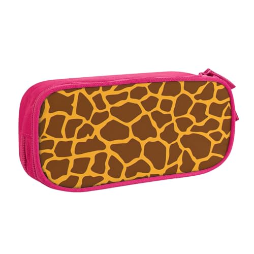 Yyoretp Federmäppchen mit großem Fassungsvermögen, Giraffen-Druck, doppellagiger Reißverschluss, Make-up-Tasche, Federmäppchen., rose, Einheitsgröße, Kosmetikkoffer von Yyoretp
