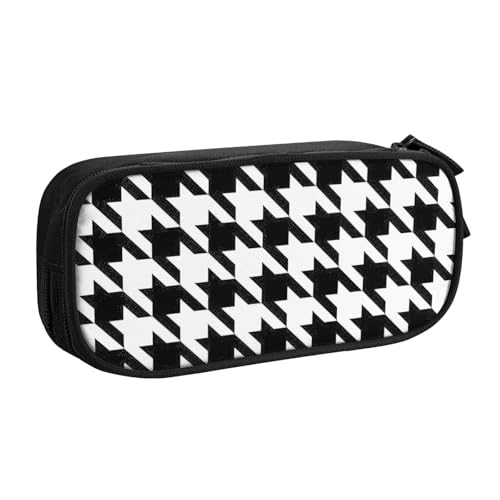 Yyoretp Federmäppchen mit großem Fassungsvermögen, Hahnentrittmuster, schwarzer Druck, doppellagiger Reißverschluss, Make-up-Tasche, Stiftebox., Schwarz , Einheitsgröße, Kosmetikkoffer Yyoretp Federmäppchen mit großem Fassungsvermögen, Hahnentrittmuster, schwarzer Druck, doppellagiger Reißverschluss, Make-up-Tasche, Stiftebox., Schwarz , Einheitsgröße, Kosmetikkoffer von Yyoretp