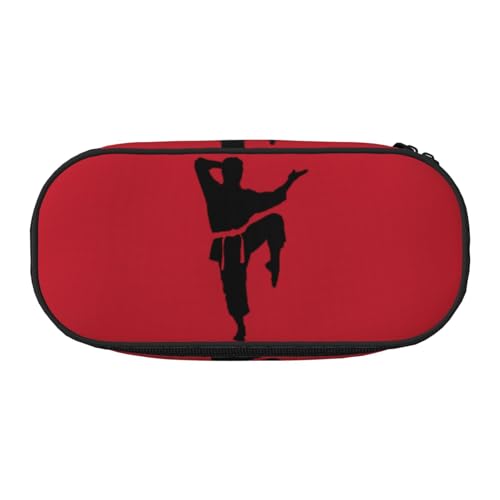 Yyoretp Federmäppchen mit großem Fassungsvermögen, Karate-Männer, großes Federmäppchen, Schreibwaren, Stiftetasche für Bürobedarf von Yyoretp