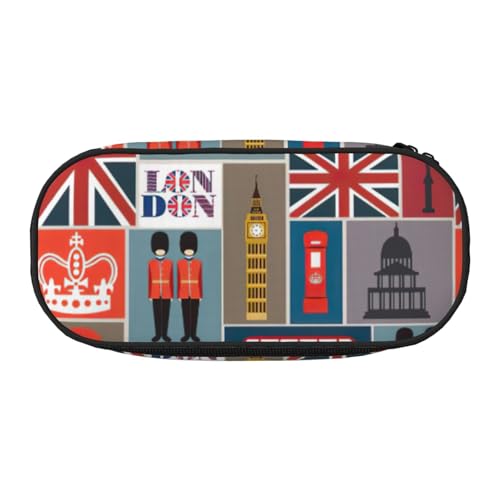 Yyoretp Federmäppchen mit großem Fassungsvermögen, Motiv: England-Symbole, großes Federmäppchen, Schreibwaren, Stiftetasche für Bürobedarf Yyoretp Federmäppchen mit großem Fassungsvermögen, Motiv: England-Symbole, großes Federmäppchen, Schreibwaren, Stiftetasche für Bürobedarf von Yyoretp