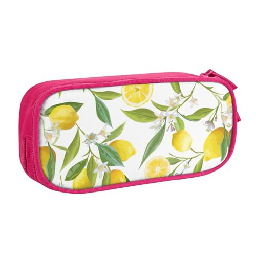 Yyoretp Federmäppchen mit großem Fassungsvermögen, Motiv: frische tropische Zitronen, doppellagiger Reißverschluss, Make-up-Tasche, Federmäppchen., rose, Einheitsgröße, Kosmetikkoffer Yyoretp Federmäppchen mit großem Fassungsvermögen, Motiv: frische tropische Zitronen, doppellagiger Reißverschluss, Make-up-Tasche, Federmäppchen., rose, Einheitsgröße, Kosmetikkoffer von Yyoretp