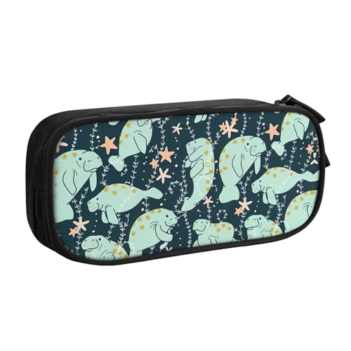 Yyoretp Federmäppchen mit großem Fassungsvermögen, Seekuh-Tiere, Kalbs-Druck, doppellagiger Reißverschluss, Make-up-Tasche, Federmäppchen., Schwarz , Einheitsgröße, Kosmetikkoffer Yyoretp Federmäppchen mit großem Fassungsvermögen, Seekuh-Tiere, Kalbs-Druck, doppellagiger Reißverschluss, Make-up-Tasche, Federmäppchen., Schwarz , Einheitsgröße, Kosmetikkoffer von Yyoretp