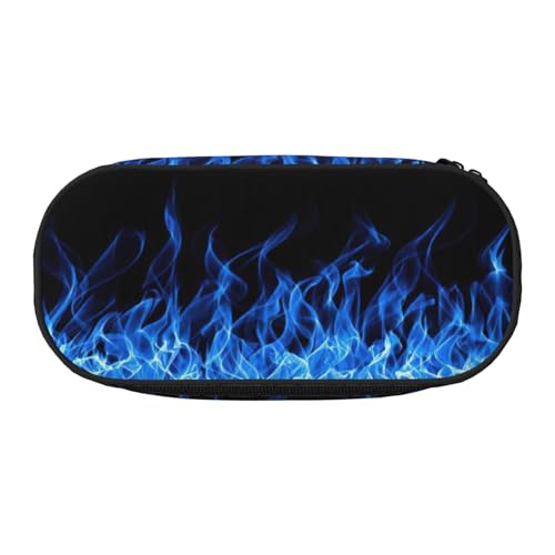 Yyoretp Federmäppchen mit großem Fassungsvermögen, blaue Flamme, großes Federmäppchen, Schreibwaren, Stiftebeutel für Bürobedarf von Yyoretp