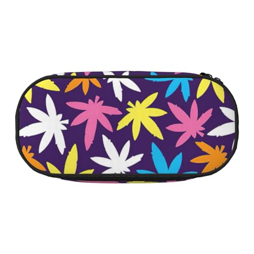 Yyoretp Federmäppchen mit großem Fassungsvermögen, buntes Unkrautmuster, großes Federmäppchen, Schreibwaren, Stifteetui für Bürobedarf von Yyoretp