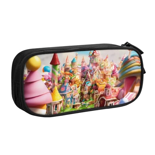 Yyoretp Federmäppchen mit großem Fassungsvermögen, doppelschichtiger Reißverschluss, Make-up-Tasche, Federmäppchen., Schwarz , Einheitsgröße, Kosmetikkoffer von Yyoretp